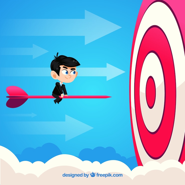 Free Vector businessman direct to target