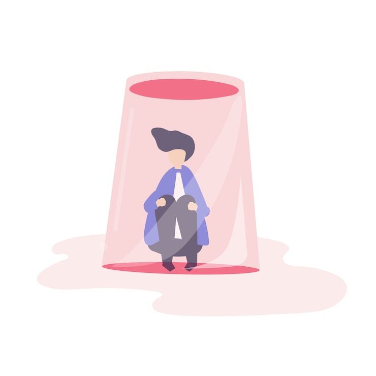 무료 Vector 작고 갇힌 그림 느낌 사업가