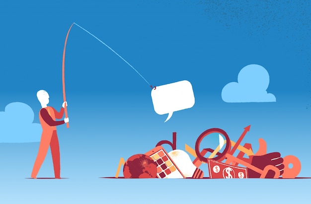 businessman fishing resources