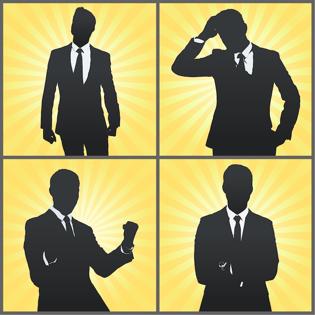 Businessman gesture collection