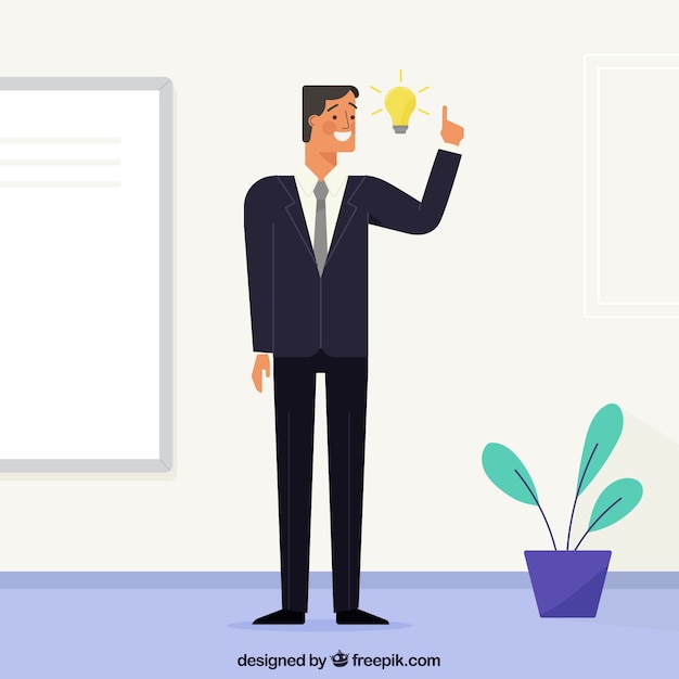 無料ベクター ビジネスマンは良いアイデアを持っている