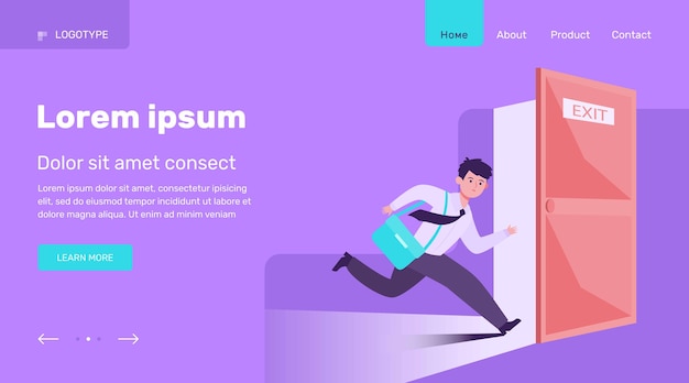 無料ベクター 出口を脱出するために走っているビジネスマン。