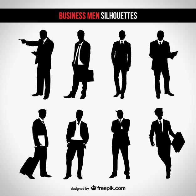 Businessman silhouette set