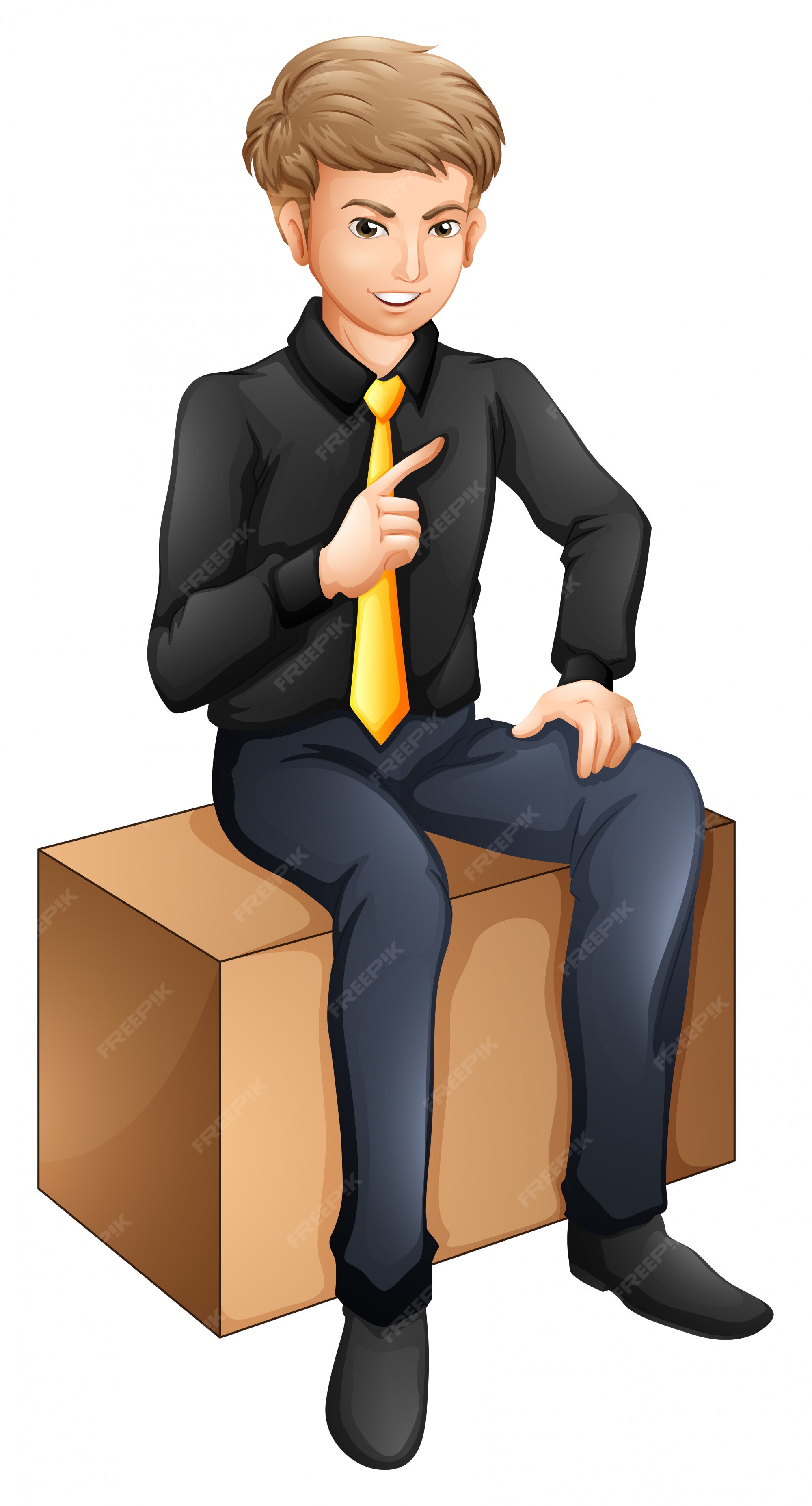 animated man sitting