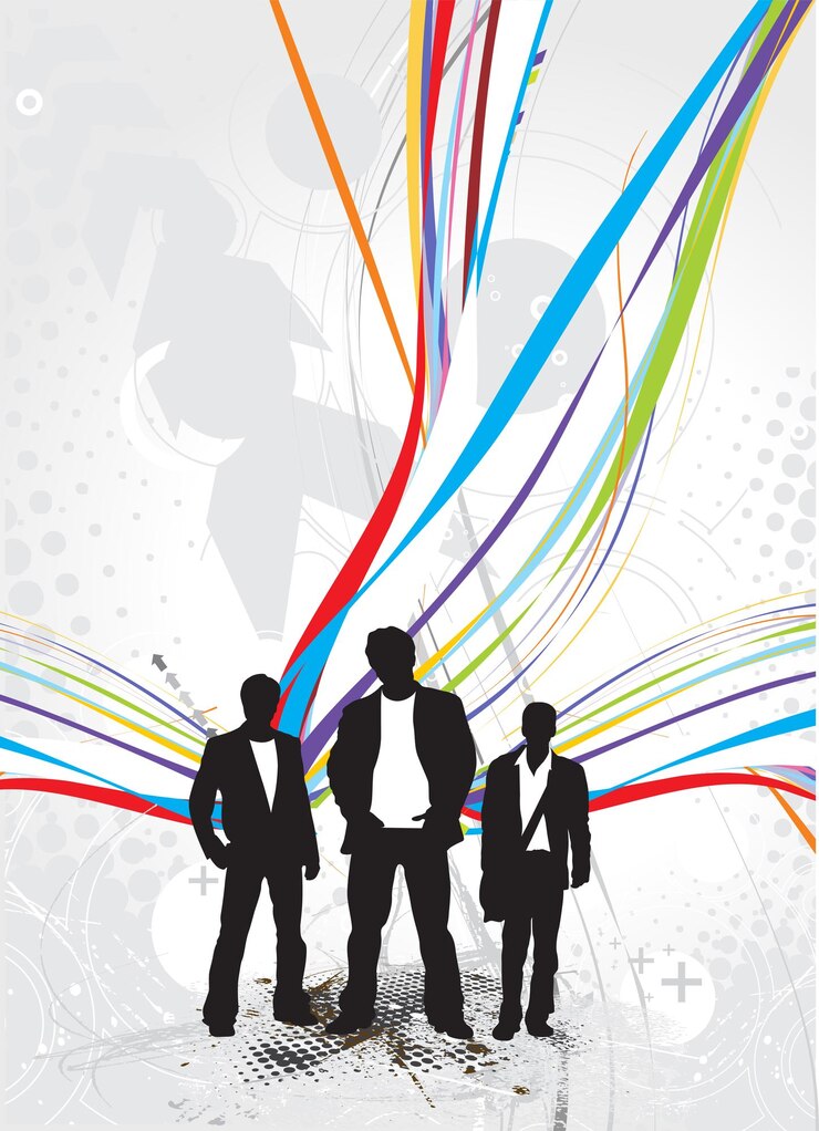 Free Vector businessman standing on abstract business vector illustration template