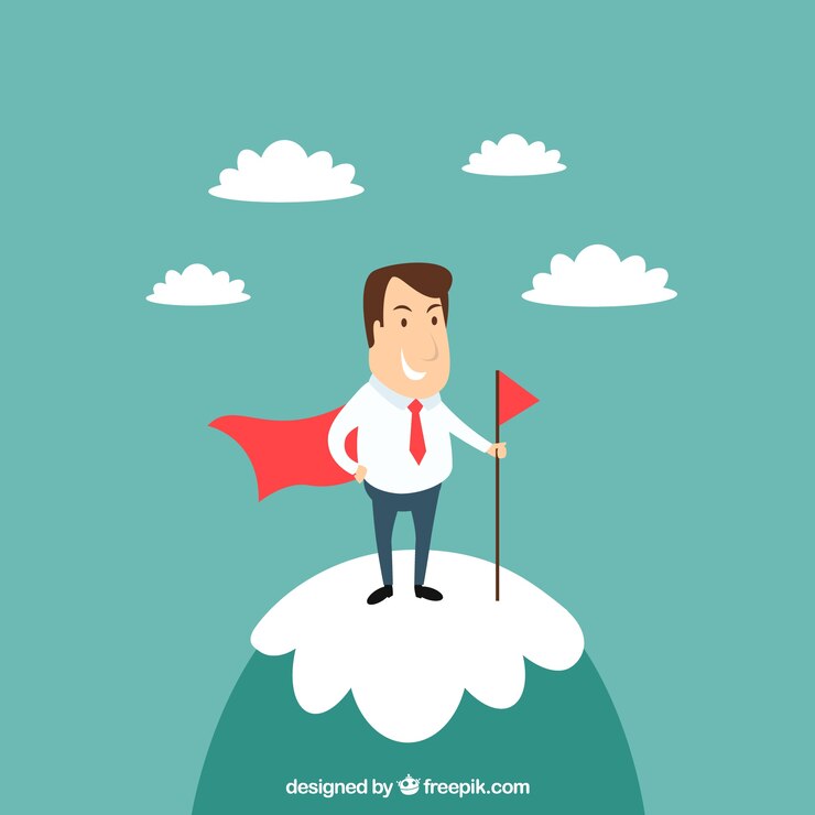 मुफ़्त वेक्टर businessman on the top of a mountain
