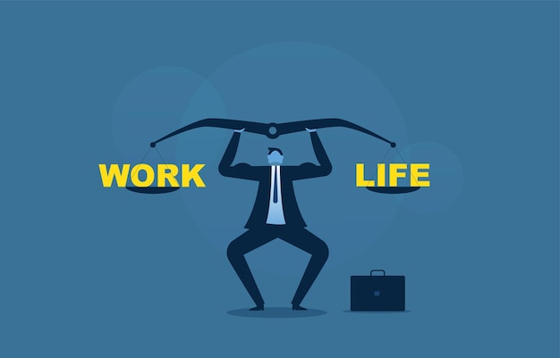 Free vector businessman trying to balance work and life