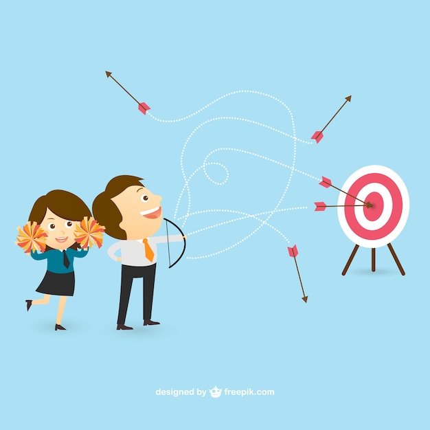 Free vector businessman trying to hit the target