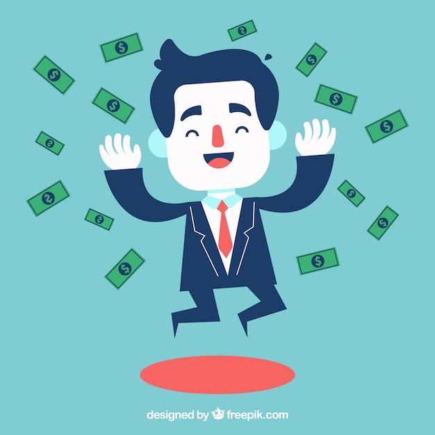 Free vector businessman with bills