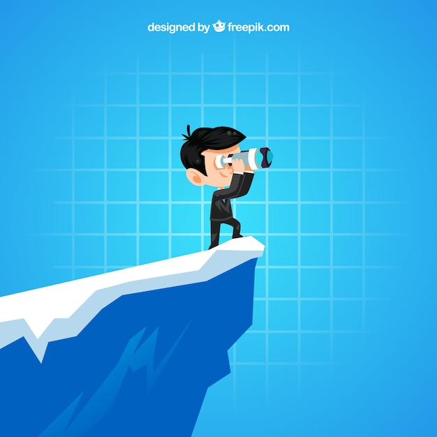 Free vector businessman with binoculars