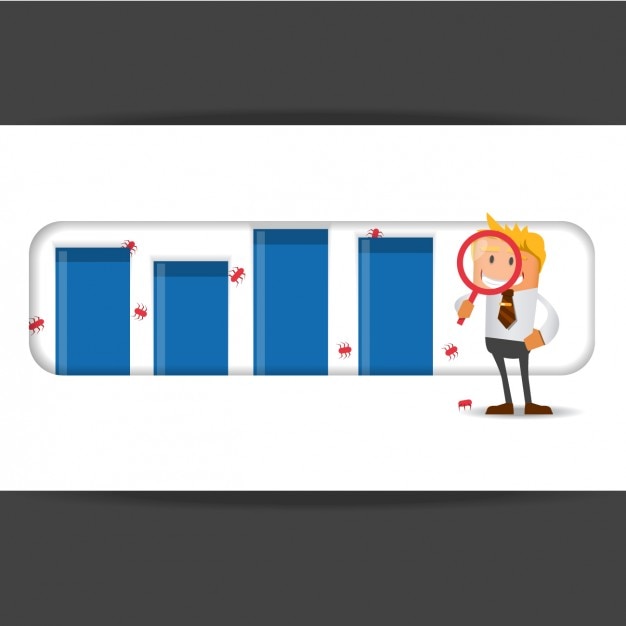 Free vector businessman with chart