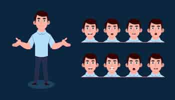 Free vector businessman with different poses
