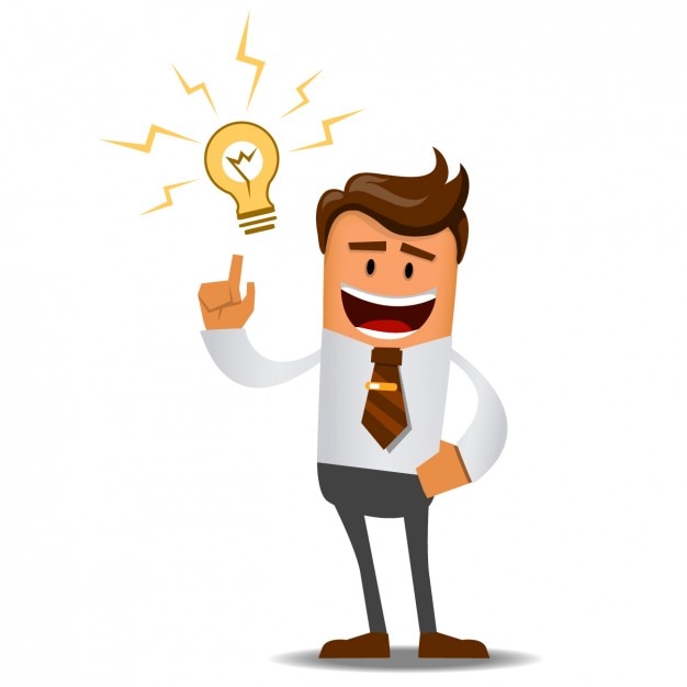 Businessman with a great idea Free Vector