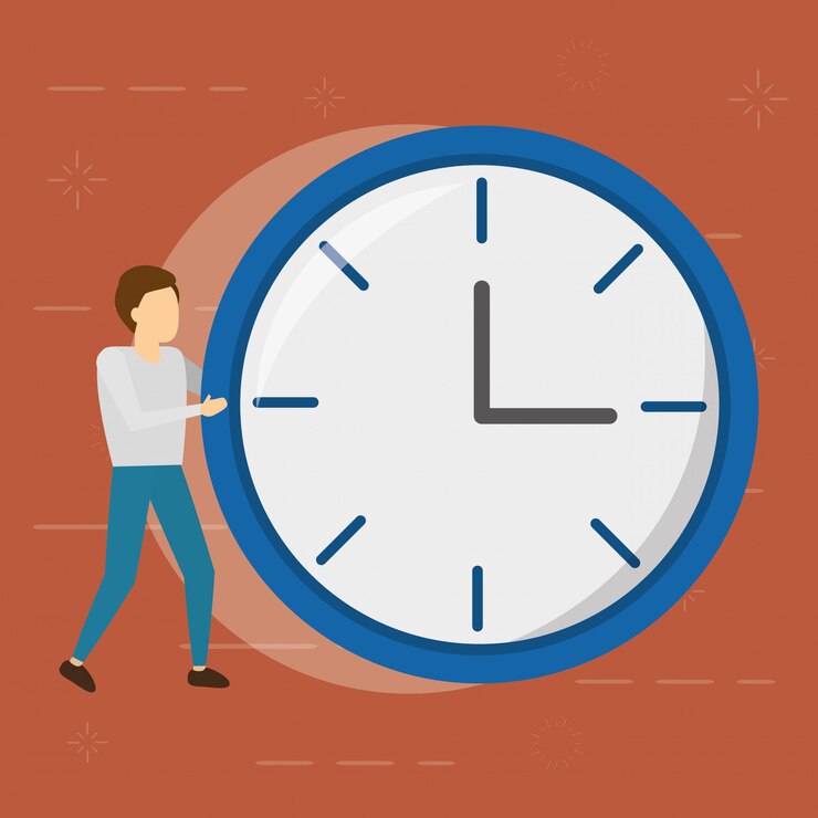 Free Vector businessman with round clock,, flat style