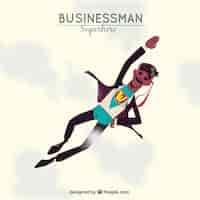 Free vector businessman with superhero costume