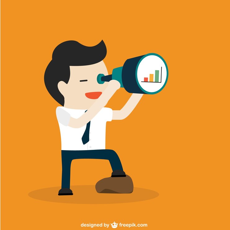 Free Vector businessman with telescope