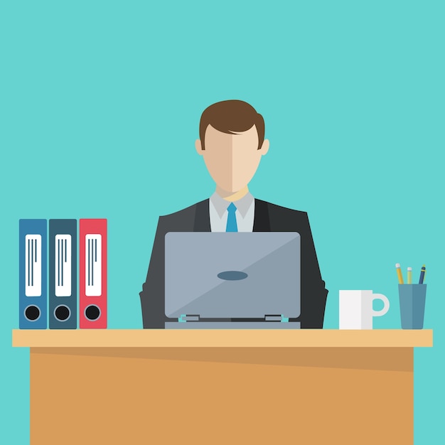 Free vector businessman working background