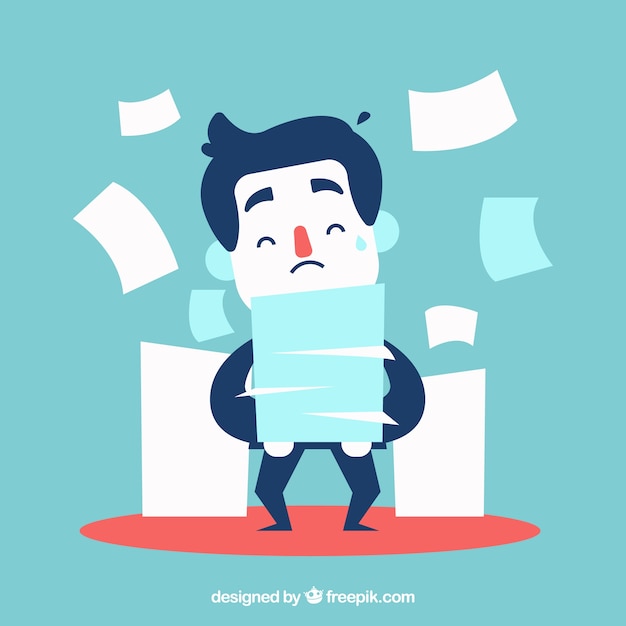 Free vector businessman working hard