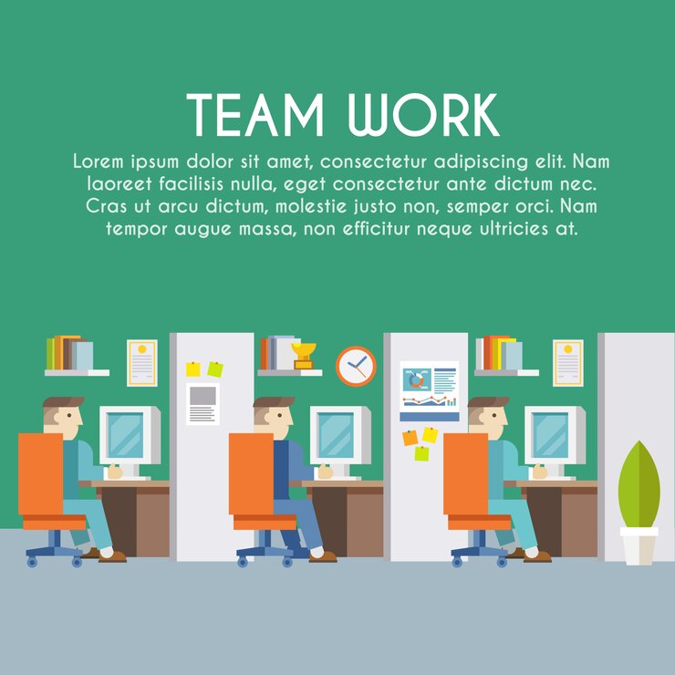 Free Vector businessman working poster