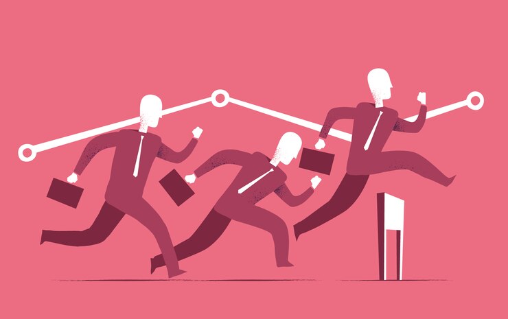 Free Vector businessmen in a race