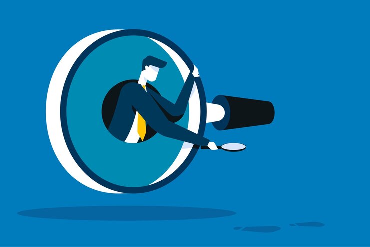 Free Vector businessmen search for clues to competitors' successes to develop their own companies