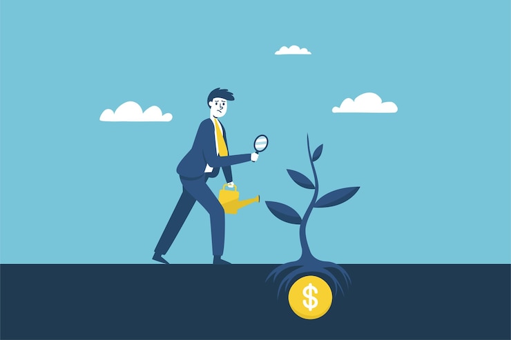 Free Vector businessmen seek investors to bring money to expand their business to grow and succeed