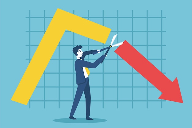 businessmen sell falling stocks in order to minimize the impact on the stock portfolio affecting the success of the company's business