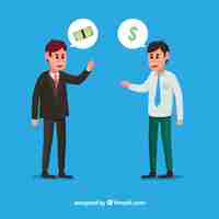 Free vector businessmen talking about money