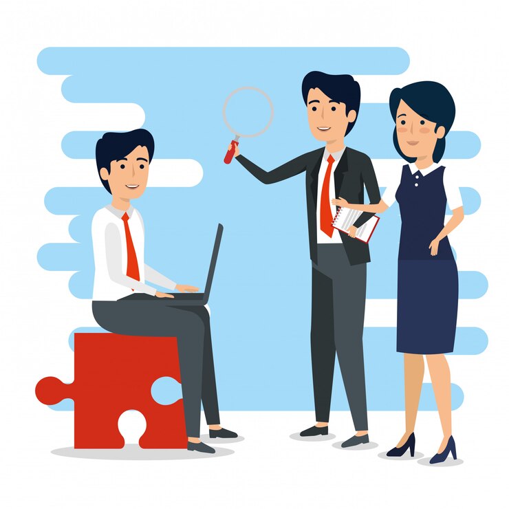 Free Vector businesspeople in a meeting