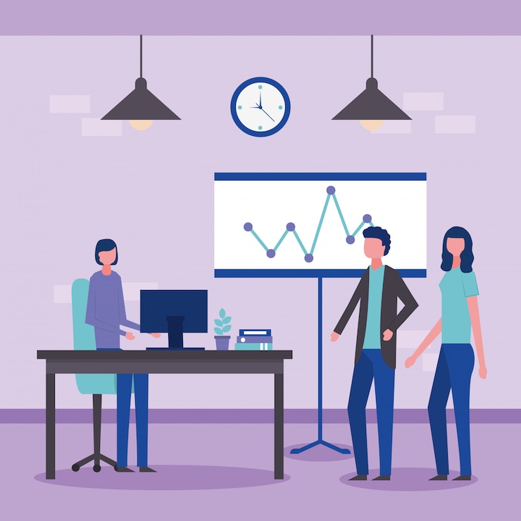Free Vector businesspeople at office