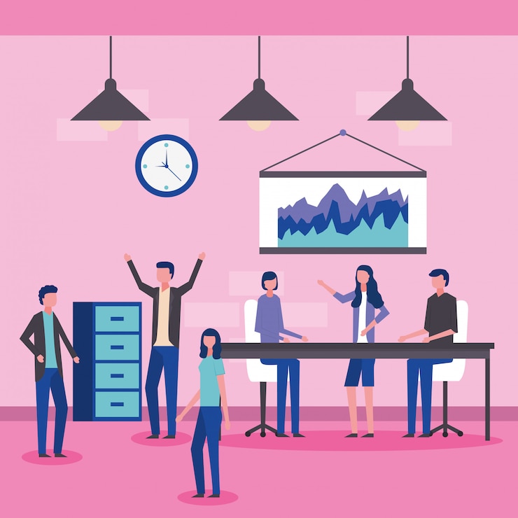 Free Vector businesspeople at office