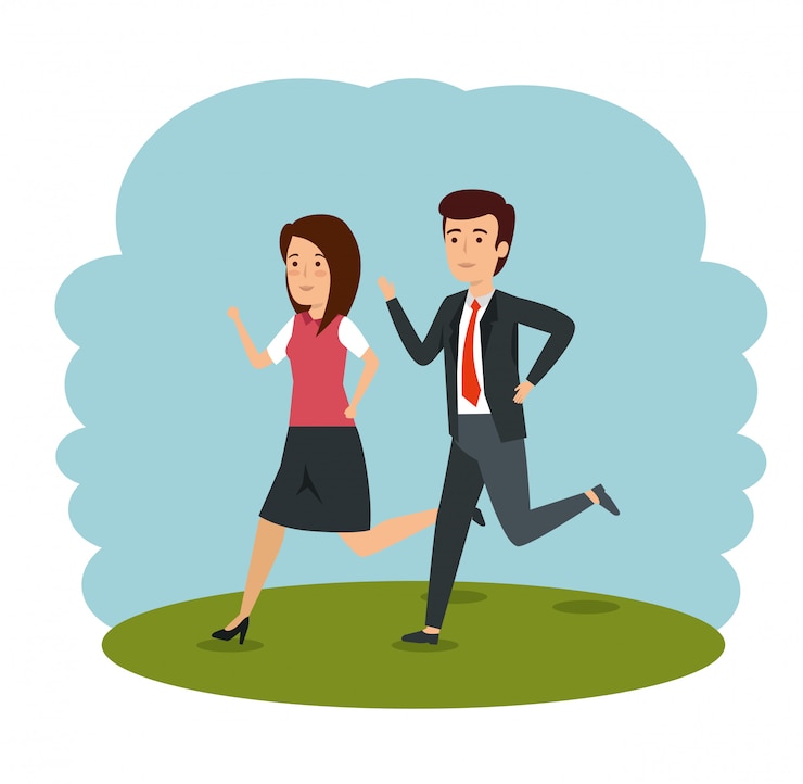 मुफ़्त वेक्टर businesspeople running
