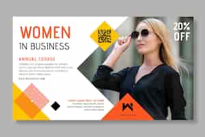 Free vector businesswoman banner template