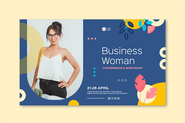 Businesswoman banner template