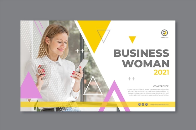 Free vector businesswoman banner template