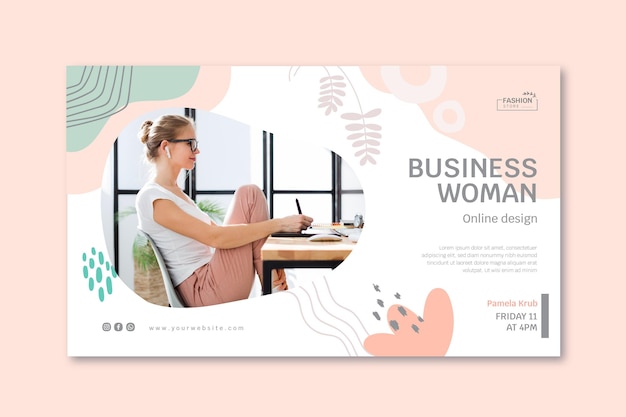 Free vector businesswoman banner template