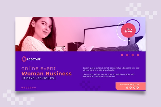 Businesswoman banner web template