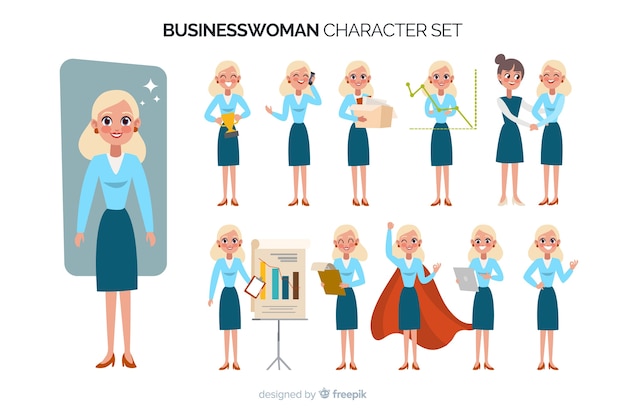 Businesswoman character set