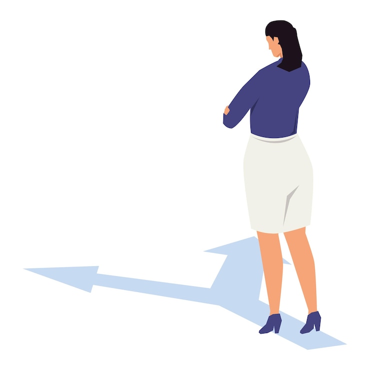 Free Vector businesswoman deciding which way to go