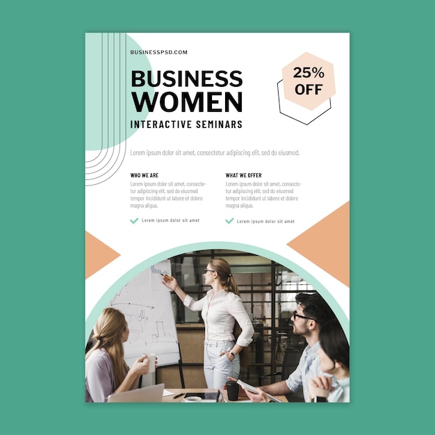 Businesswoman flyer design template