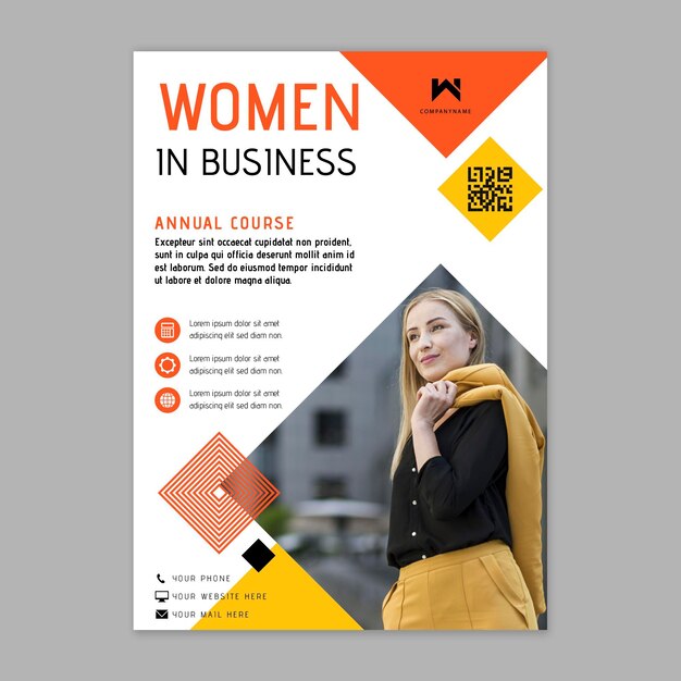 Free vector businesswoman flyer template