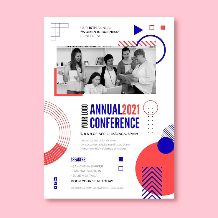 Free Vector businesswoman flyer vertical template