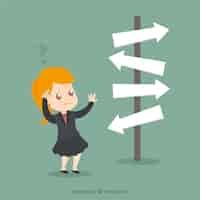 Free vector businesswoman in front of a choice