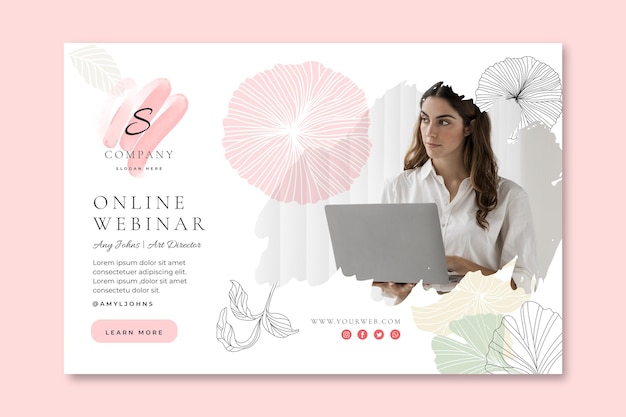 Free vector businesswoman horizontal banner template