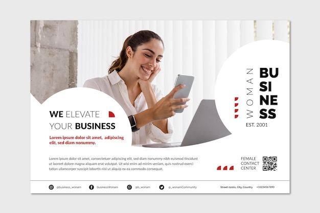 Free vector businesswoman horizontal banner