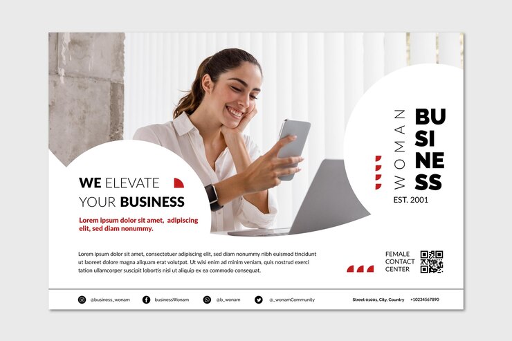 Free Vector businesswoman horizontal banner