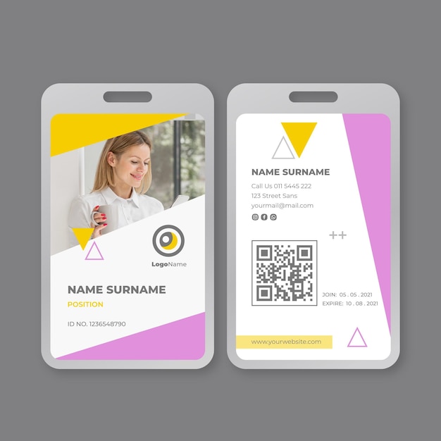 Businesswoman id card template