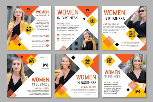 Free vector businesswoman instagram posts