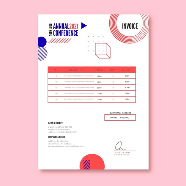 Businesswoman invoice template