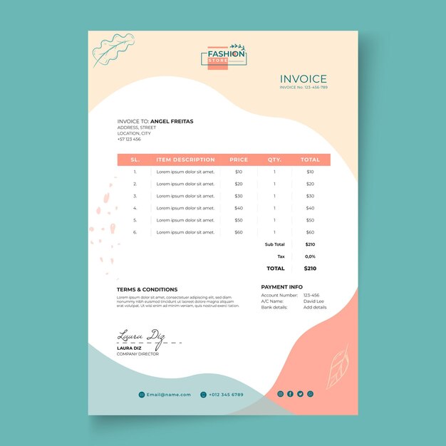 Businesswoman invoice template